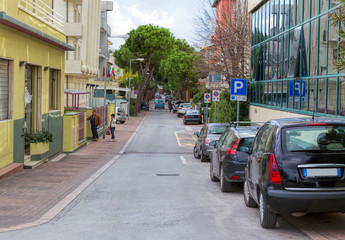 Street of the resort city of Rimini