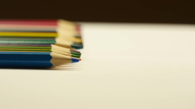 Rolling colored pencils