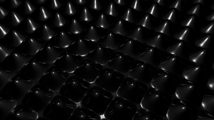 Fototapeta premium black Metal rounded spikes background 3D Rendering