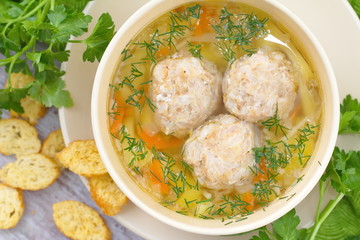 Soup with meatballs
