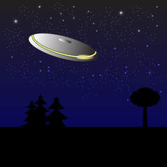 UFO in night sky