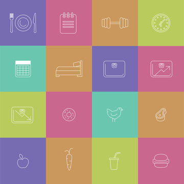 Weight loss infographic icons design template