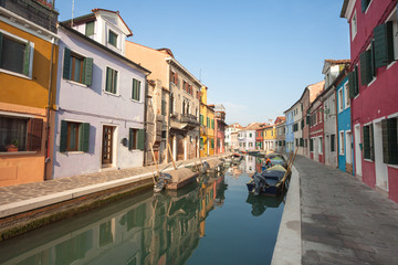 Fototapeta na wymiar view from the Burano island, Venice (vintage effect)