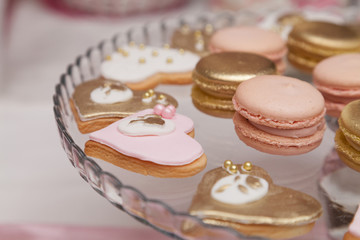 Beautiful pink and white desserts and cupcakes