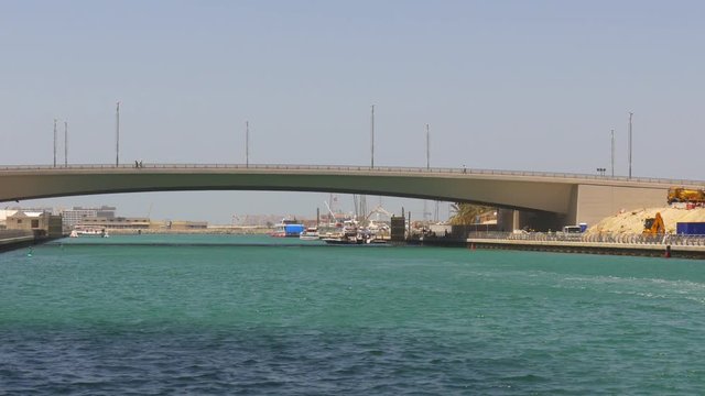 dubai marina day light gulf bridge panorama 4k uae
