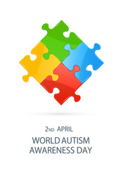 Colorful puzzle in autism awareness day