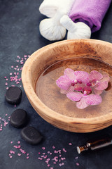 Spa background with orchids  and stones zen