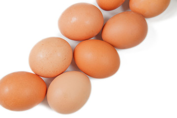 Eggs isolated on white background