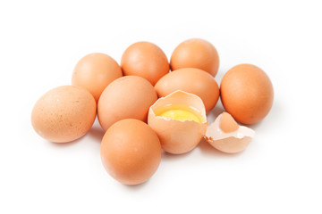 Eggs isolated on white background