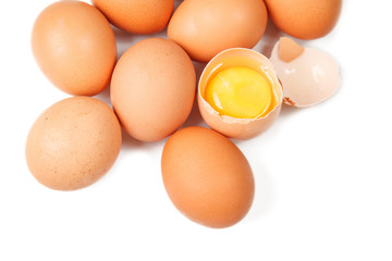 Eggs isolated on white background