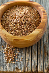 buckwheat on a wooden background