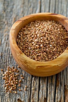 buckwheat on a wooden background