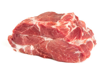 raw pork neck isolated on white