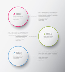 infographic circles 3 options / modern paper infographics circles for place text