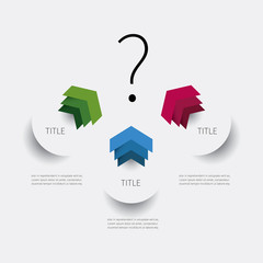 infographics arrow pointed on something / modern colored arrows with 3 business options 