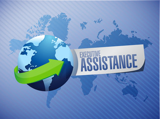 executive assistance globe sign concept