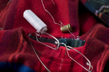 basted dress tailored to a child.