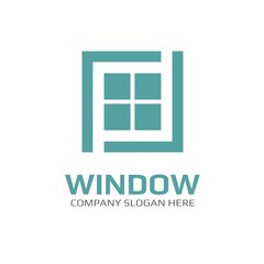 Vector of window icon. Business icon for the company. Logo for Building / Industry . Abstract symbol of window. Vector illustration.