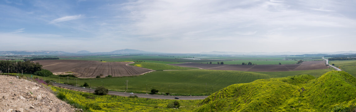 Panorama of Tel Megiddo National Park