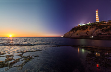 Fototapeta premium View of Rosh Hanikra from Achziv Beach