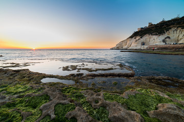 View of Rosh Hanikra from Achziv Beach