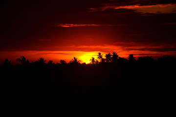 Red dark sky sunset photo