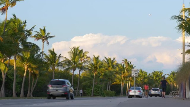 summer day kew west sunset bay traffic road 4k florida usa
