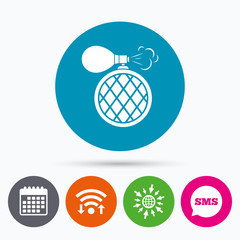 Perfume bottle sign icon. Glamour fragrance.