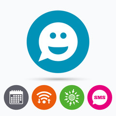 Smile face sign icon. Smiley symbol.