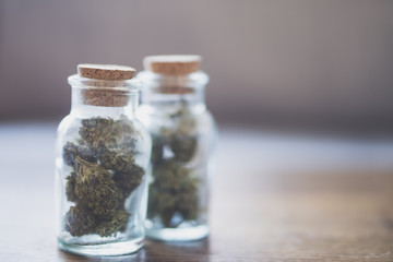 Marijuana in Glass Spice Jars