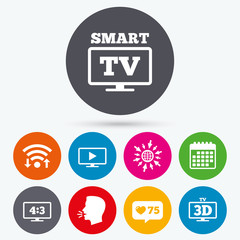 Smart TV mode icon. 3D Television symbol.