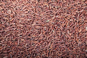 red rice as background.