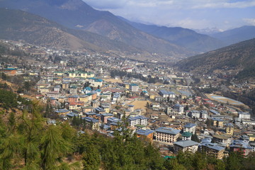 Fototapeta na wymiar The city of Thimphu, Bhutan