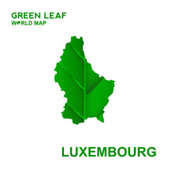 Map Of Luxembourg,Nature green leaf, vector illustration