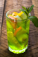 glass of cold cocktail