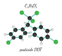 C14H9Cl5 pesticide DDT molecule