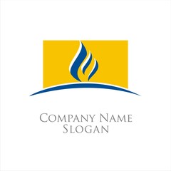 Oil and Fire Icon Logo Template