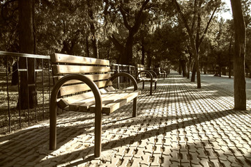 Benches in Chinese park