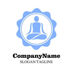 Yoga Meditation Relaxation Sport Logo Illustration Vector