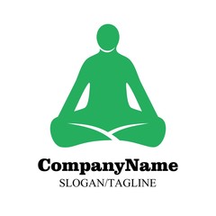 Yoga Meditation Relaxation Sport Logo Illustration Vector