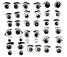 Cartoon eyes collection Vector Set - 107572047