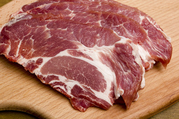 Sliced pork meat