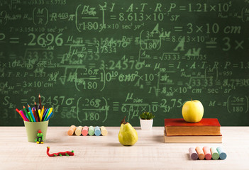 Back to school blackboard with numbers