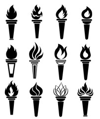 torch icons set - 107572477