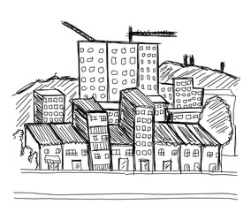 Sketch Building City Vector