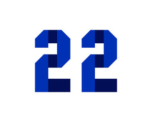 22 blue ribbon number logo