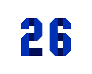 26 blue ribbon number logo