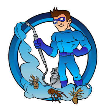 recommend clip art: Pest Control superhero.