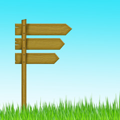 Wooden sign isolated on white