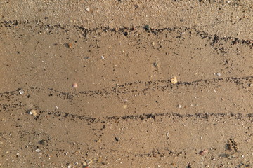 Lines of sand on the beach, Phuket Thailand